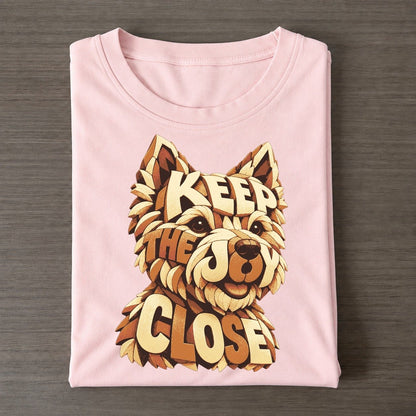 Westie Pointed Ears Letter Sculpture Classic T-shirt – Pink