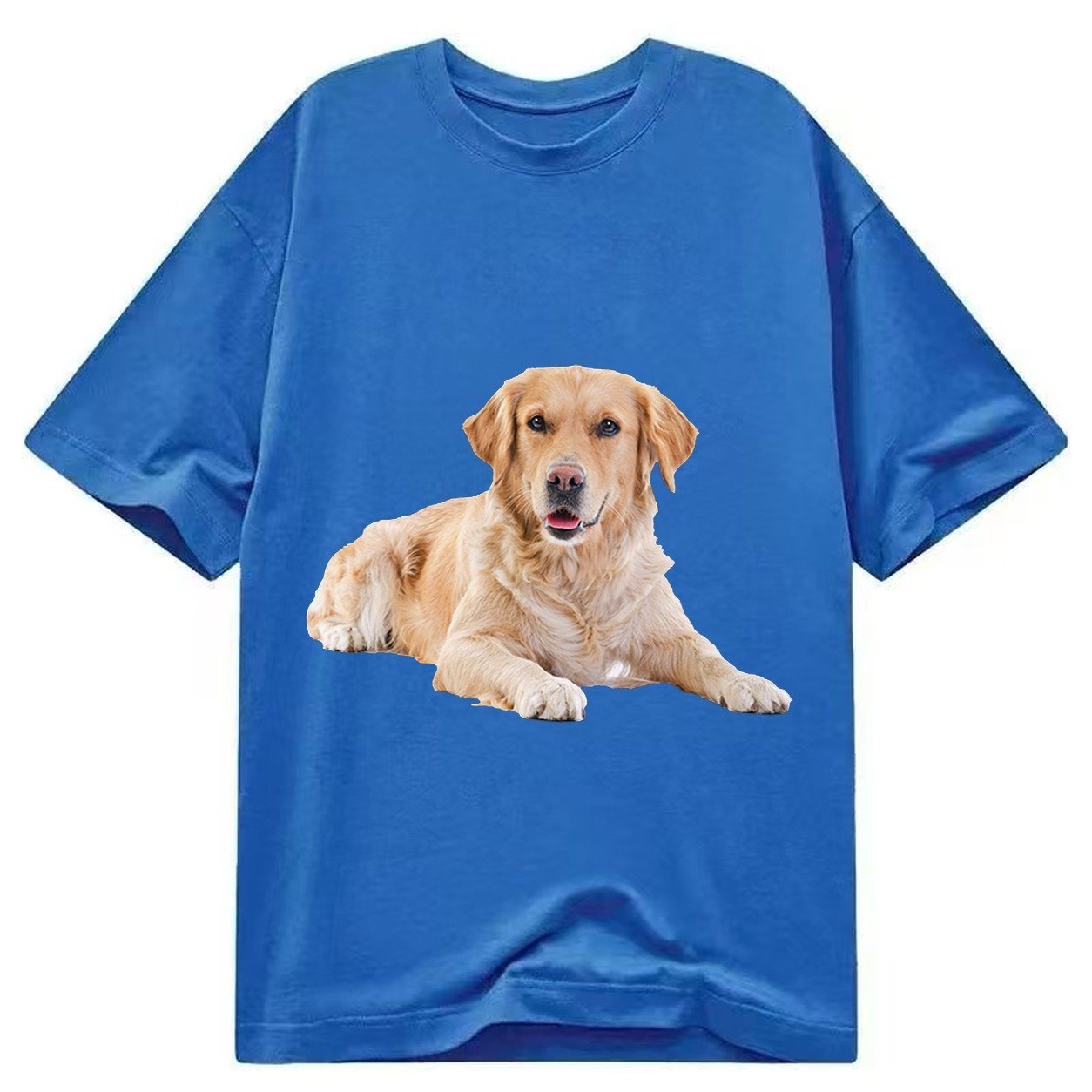 Golden Retriever Laying Dow Classic T-shirt – Blue