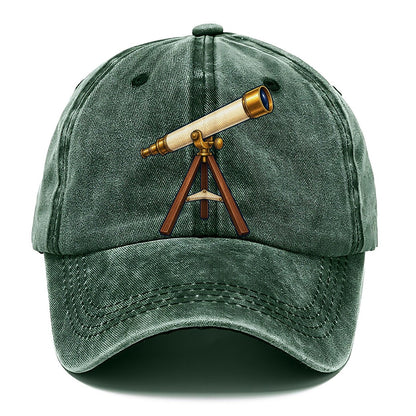 Brass Refractor On Its Tripod Astronomy And Stargazing Classic Cap – Forest Mist