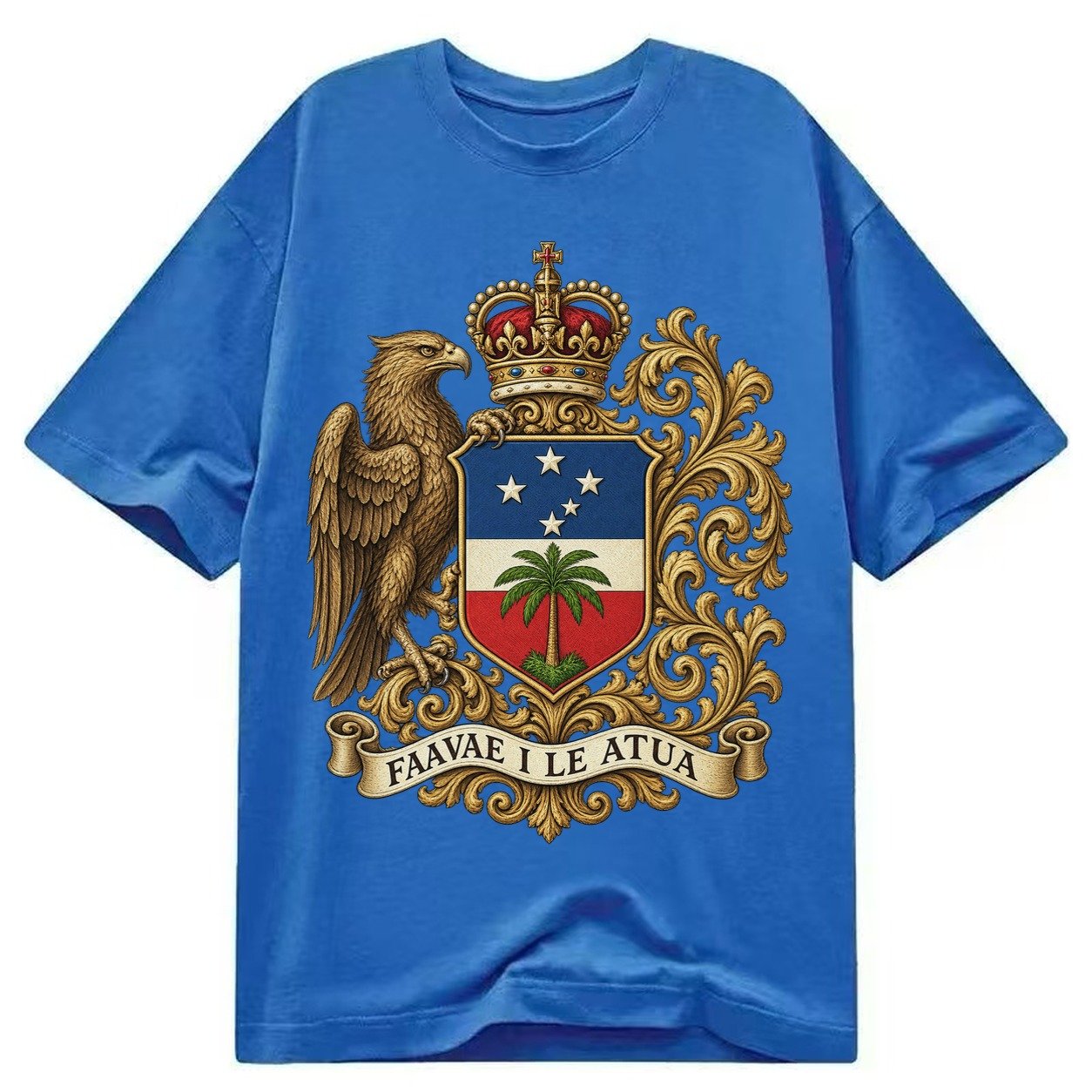 South Africa Springbok Emblem Springbok With Protea Green Go Classic T-shirt – Blue