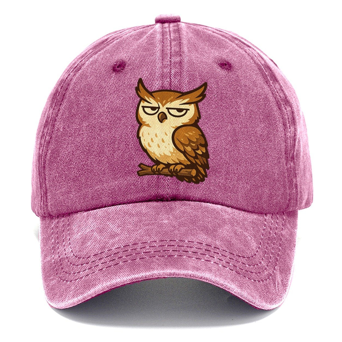 Grumpy Owl on Branch Classic Cap – Dusty Rose