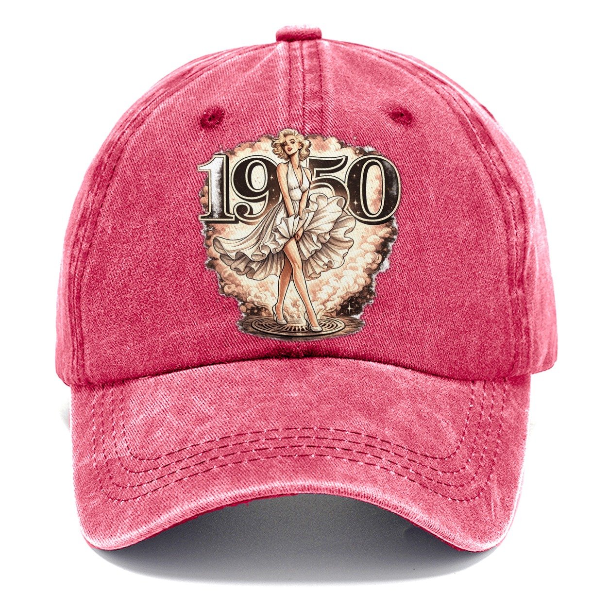 1950 Vintage Glam Classic Cap – Pomegranate Blush