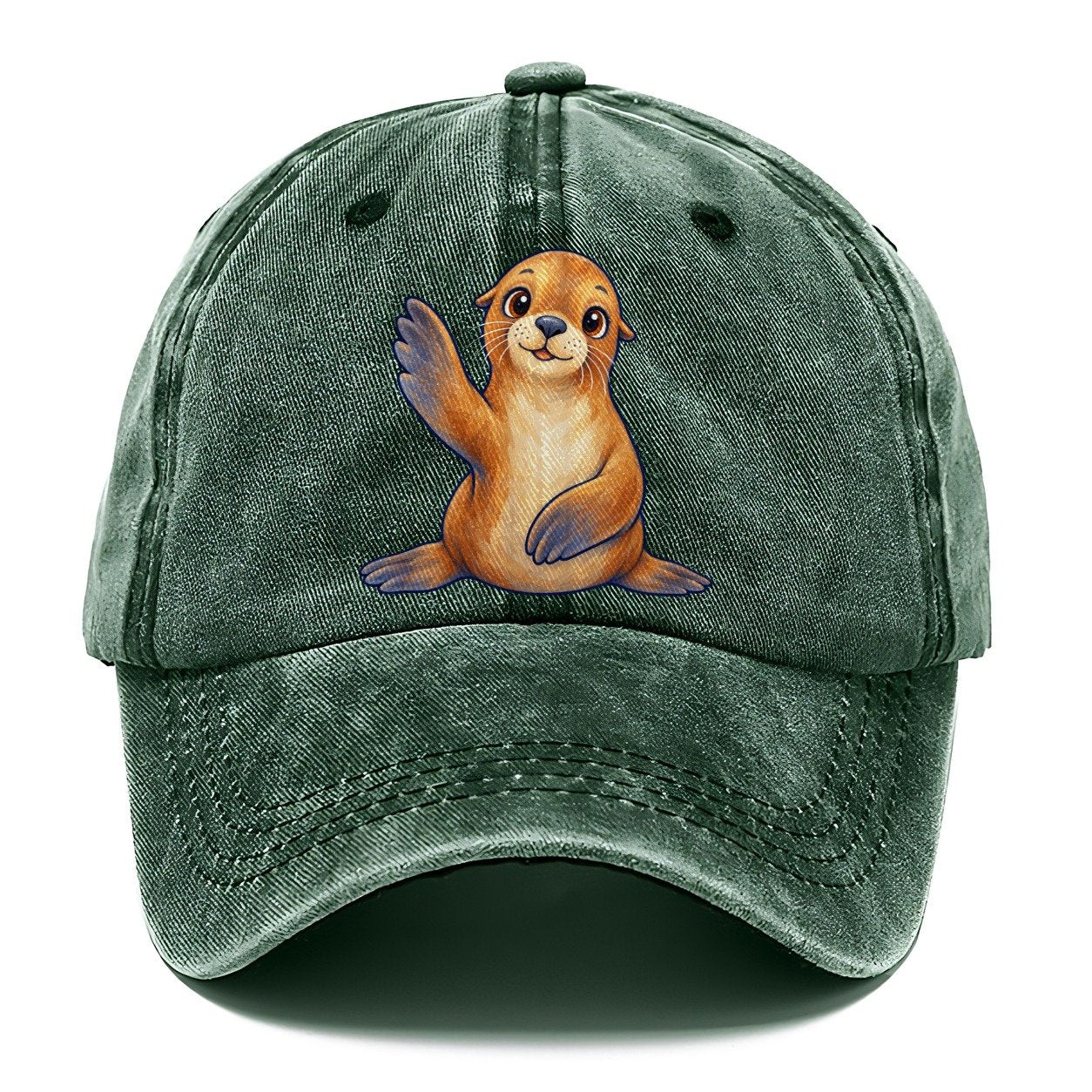 Sea Lion Front Flipper Wave Sea Sprite Classic Cap – Forest Mist