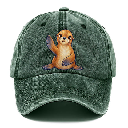 Sea Lion Front Flipper Wave Sea Sprite Classic Cap – Forest Mist