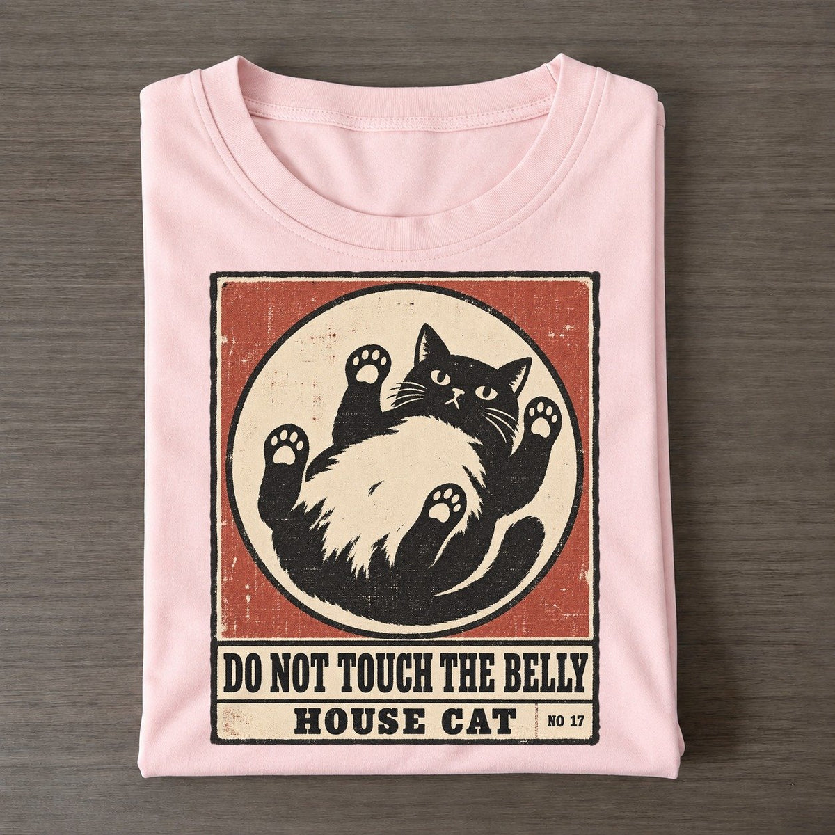 Do Not Touch The Belly Neko Says No Classic T-shirt – Pink