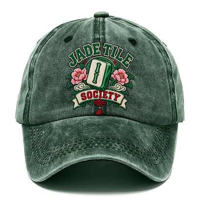Jade Tile Society Mahjong Game Night Classic Cap – Forest Mist