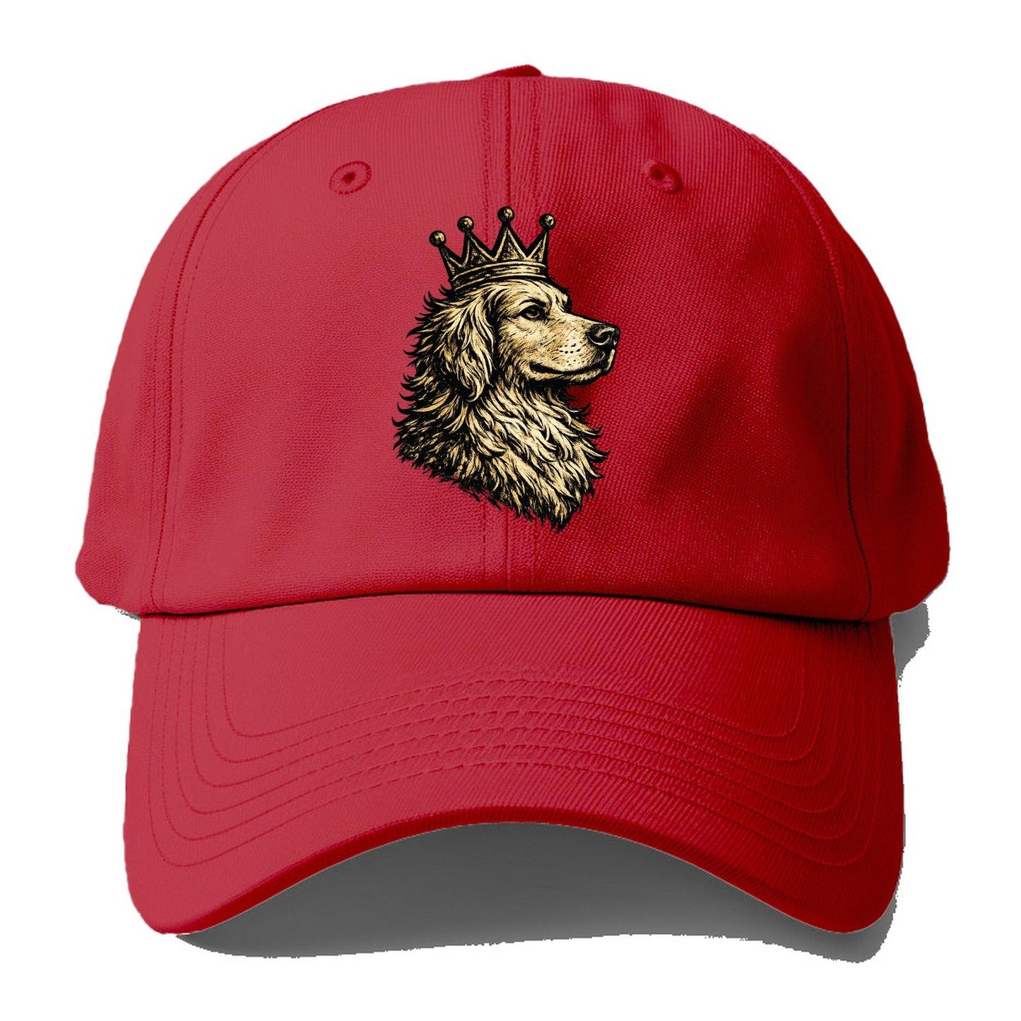 Golden Retriever Crown Portrait Baseball Cap – Red