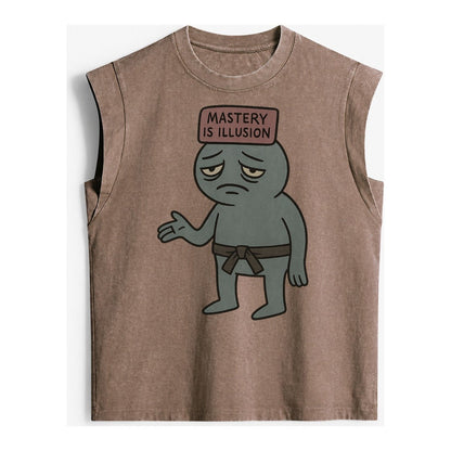 Black Pug Charming Companion Vintage Washed Tank – Brown
