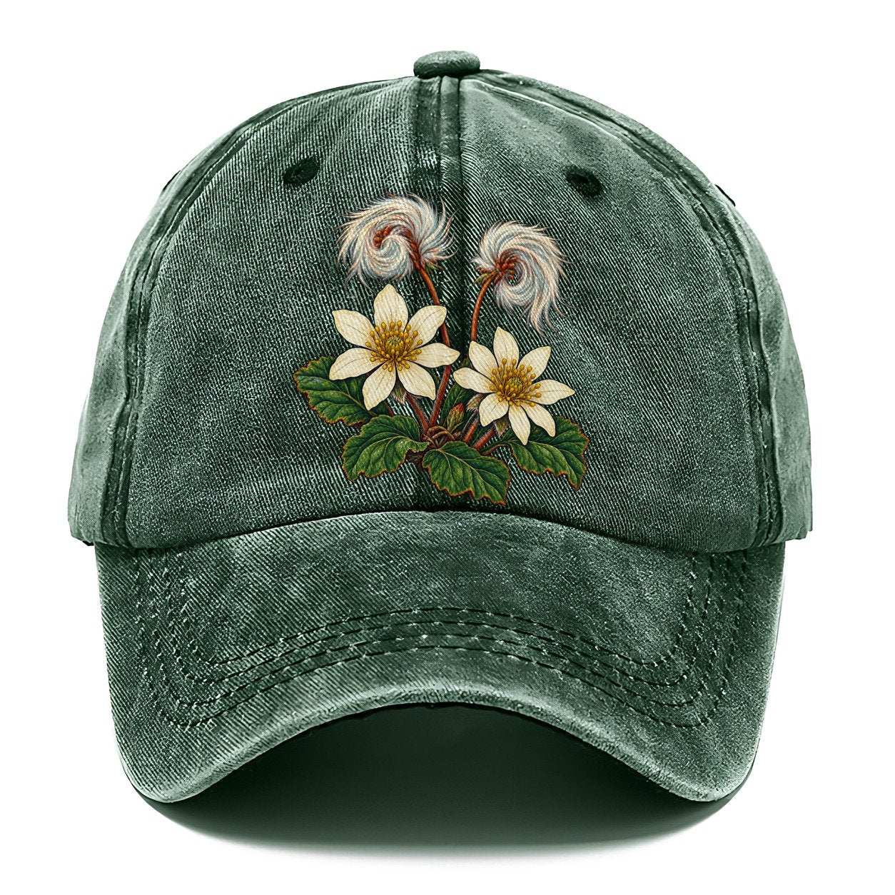 Northwest Territories Mountain Avens Canada Cultural Icons Classic Cap – Forest Mist