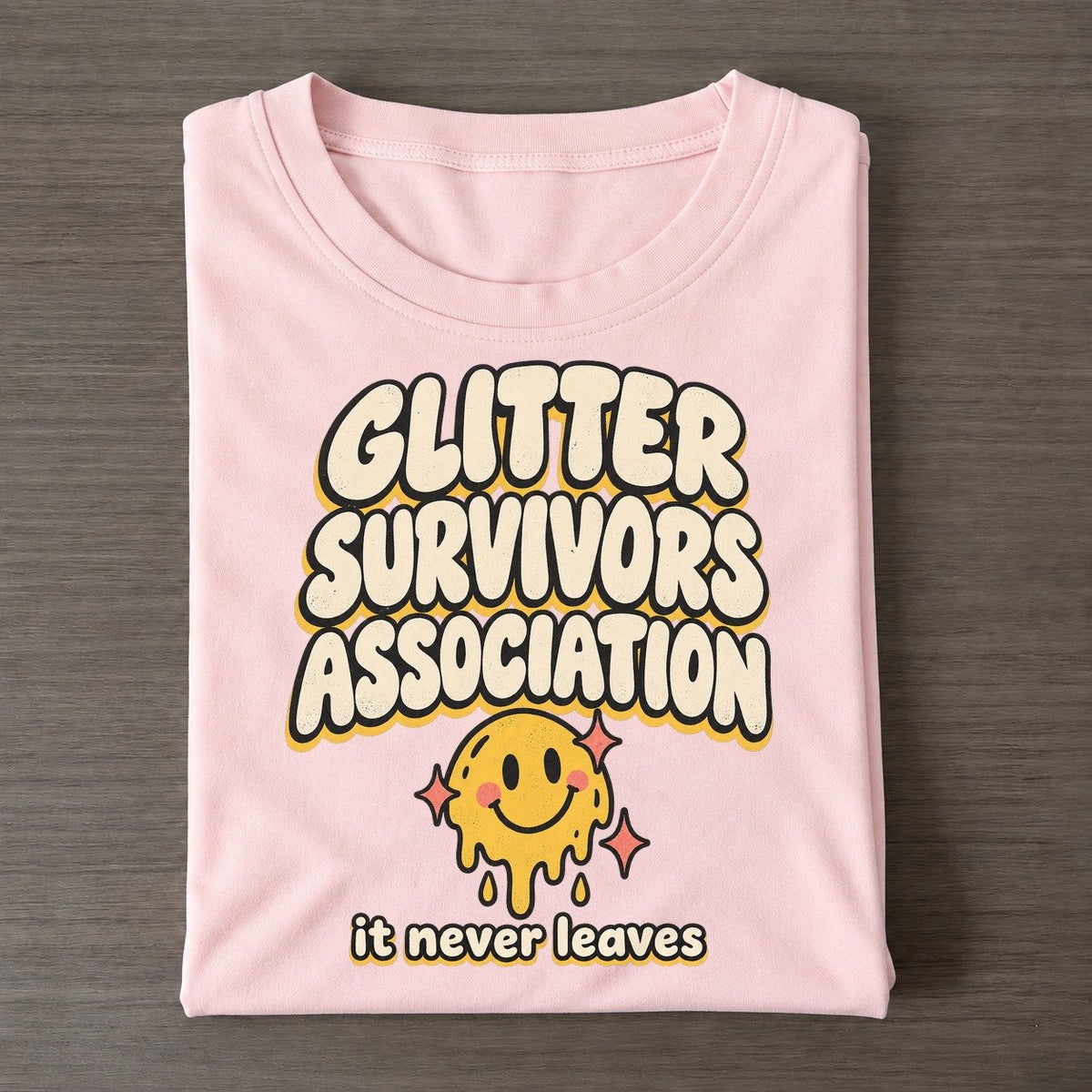 Glitter Survivors Running On Fumes Club Classic T-shirt – Pink