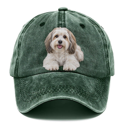 Havanese Lying Down Top Breeds Classic Cap – Forest Mist