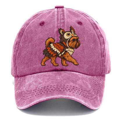 One Brussels Griffon In Halloween Costume Owl Costume With Round Eye Patches And Feathered Wings Halloween Dog Parade Classic Cap – Dusty Rose