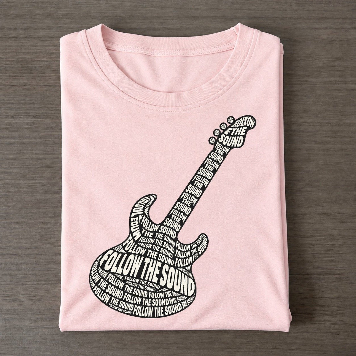 Electric Guitar Neck Phrase Silhouette Classic T-shirt – Pink