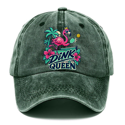 Flamingo Dink Queen Pickleball Life Classic Cap – Forest Mist