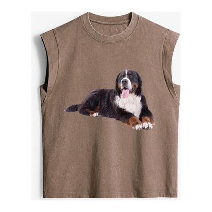 Bernese Mountain Dog Vintage Washed Tank – Brown