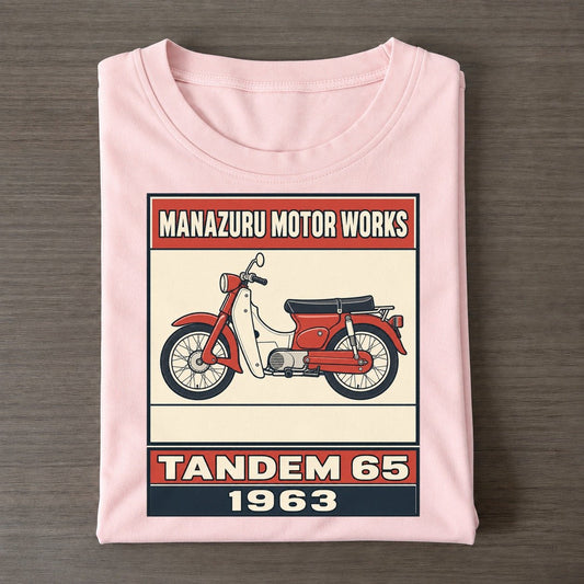 Manazuru Tandem 65 Showa Speed Plates Classic T-shirt – Pink