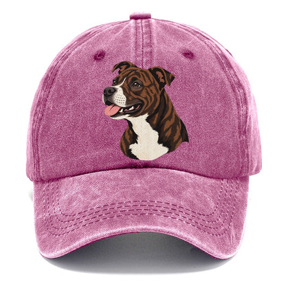 Brindle Pitbull Portrait Classic Cap – Dusty Rose