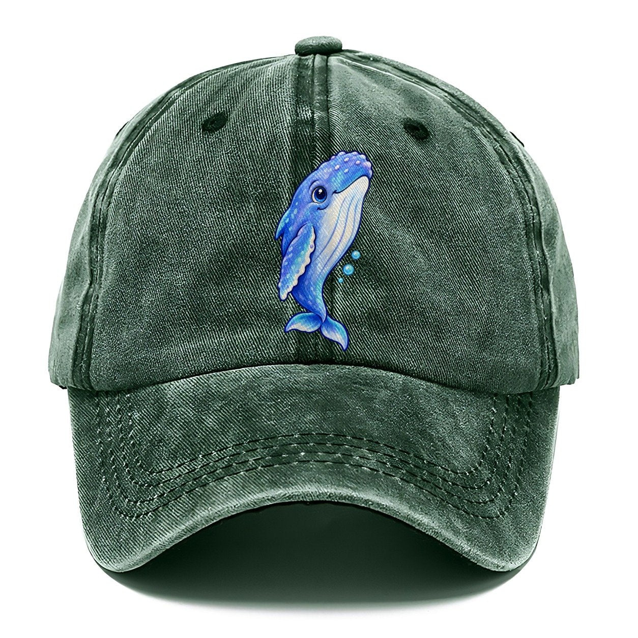 Humpback Whale Gentle Rise Sea Sprite Classic Cap – Forest Mist