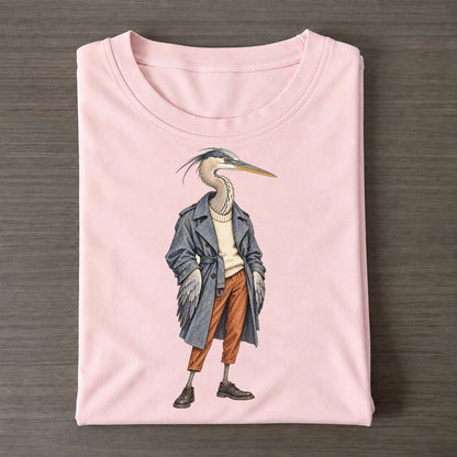 Great Blue Heron Wardrobe Portrait Wild Wardrobe Portraits Classic T-shirt – Pink