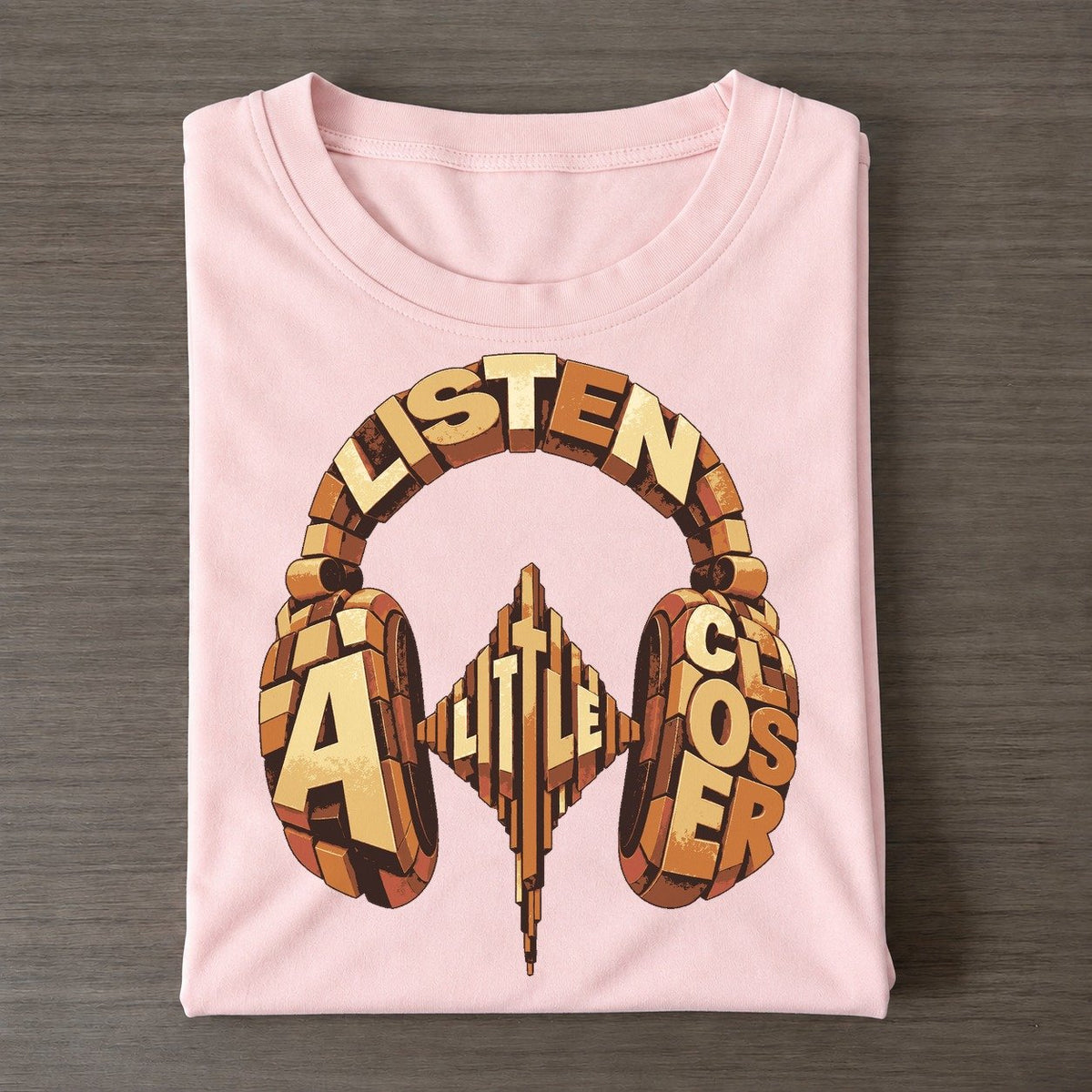 Headphone Pulse Letter Sculpture Classic T-shirt – Pink