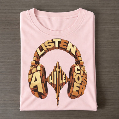 Headphone Pulse Letter Sculpture Classic T-shirt – Pink