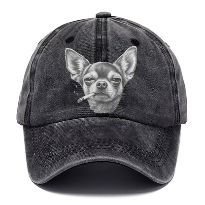 Chihuahua A Lit Cigarette Smoking Dogs Smoking Dogs Portraits Classic Cap – Graphite