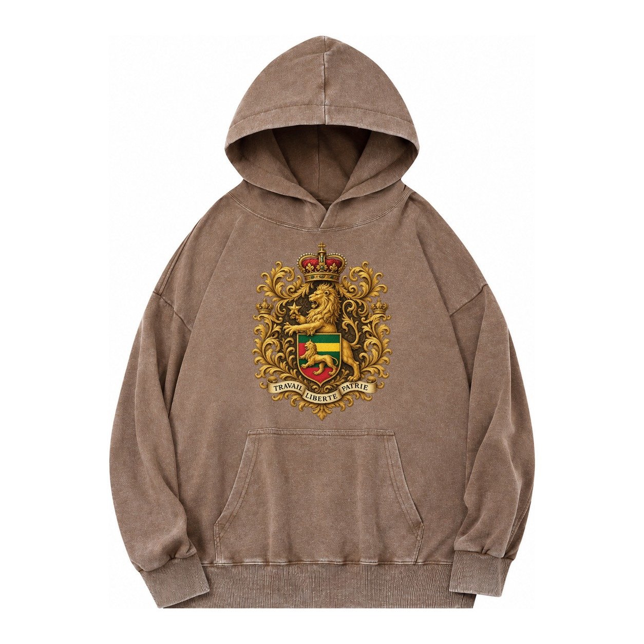 West Highland White Terrier Alert Stan Vintage Washed Hoodie – Brown