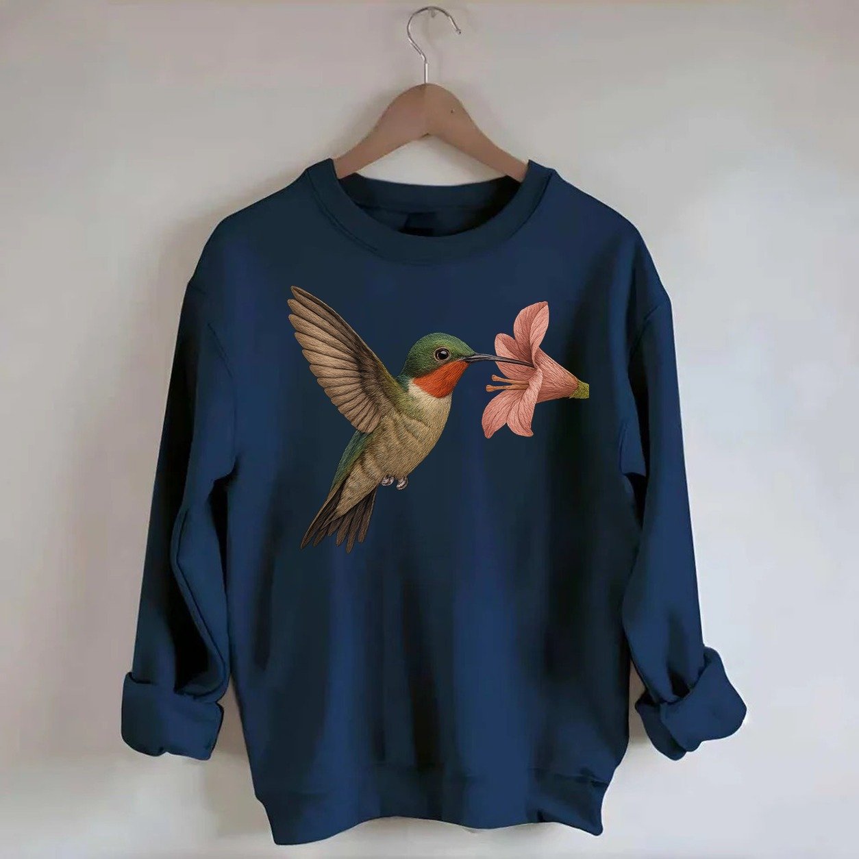 Hummingbirdhaven Crewneck Sweatshirt – Navy