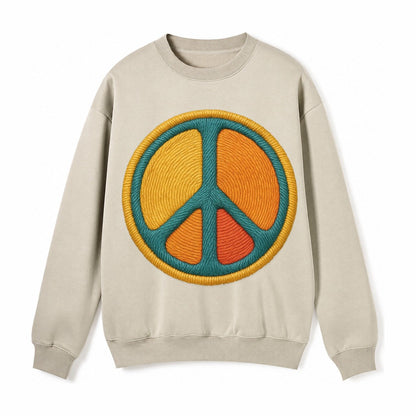 Golden Peace Fleece Sweatshirt – Light Khaki