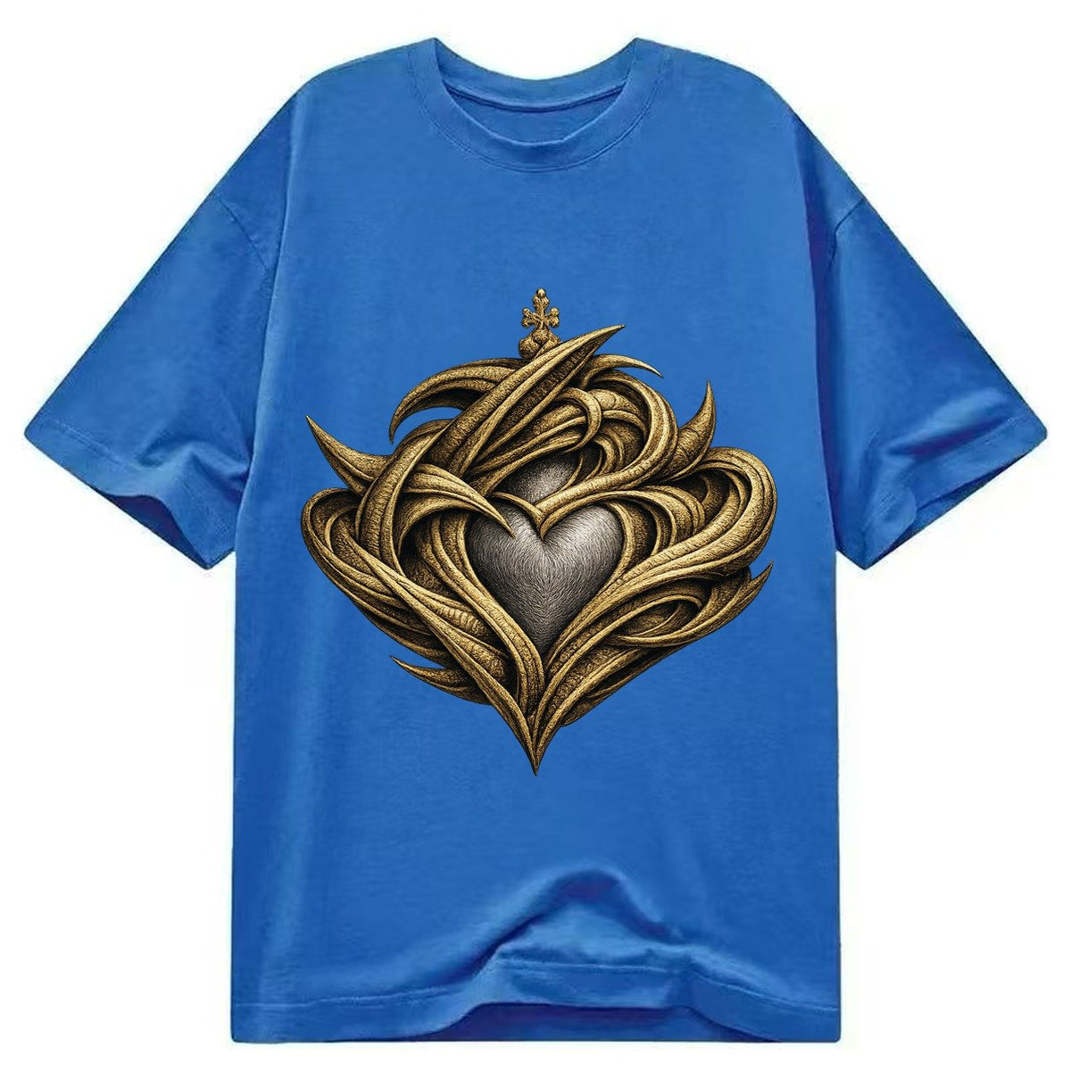 Abstract Claddagh Symbol Washed Classic T-shirt – Blue