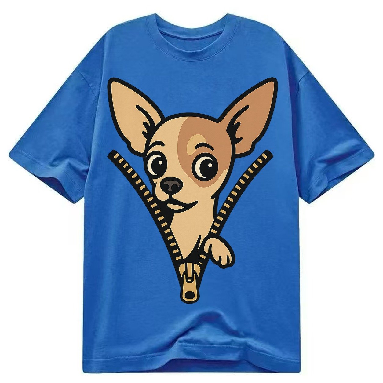 Chihuahua Apple Head Large Pointed Ears Big Round Eyes Tiny Classic T-shirt – Blue