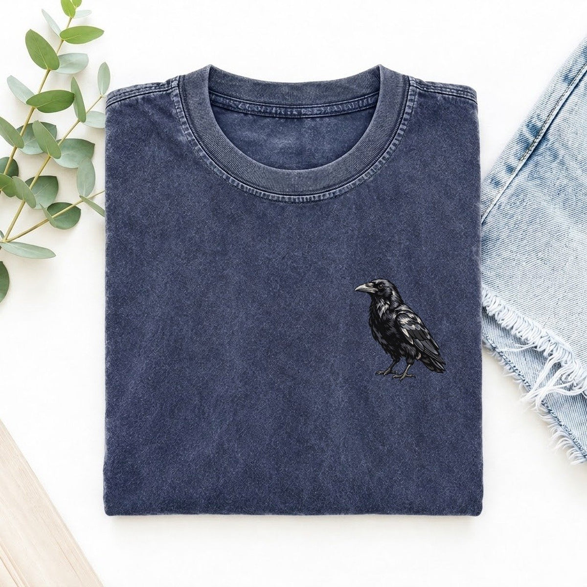 Raven Left Chest Vintage T-shirt – Blue