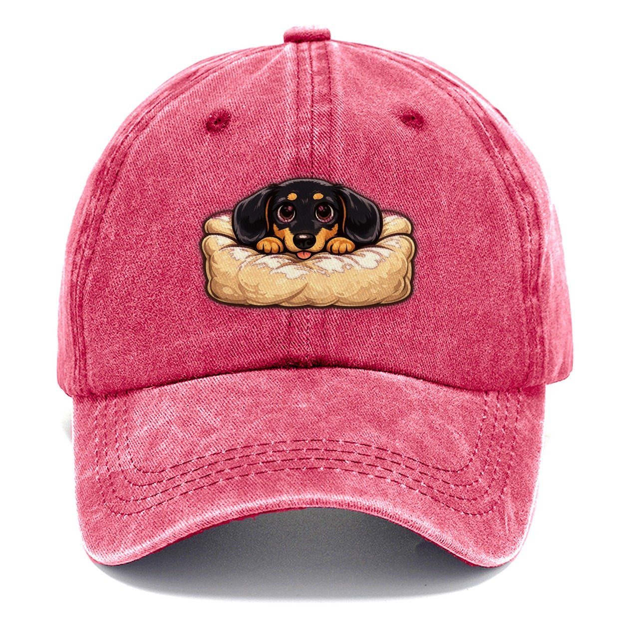 Dachshund Merged Couch Classic Cap – Pomegranate Blush