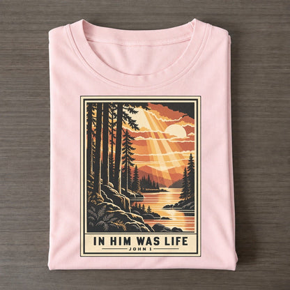 In Him Was Life Given Light Classic T-shirt – Pink