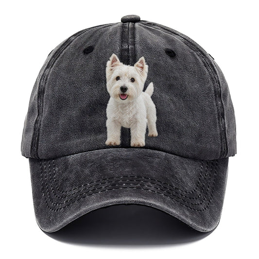 West Highland White Terrier Westie Standing Top Breeds Classic Cap – Graphite