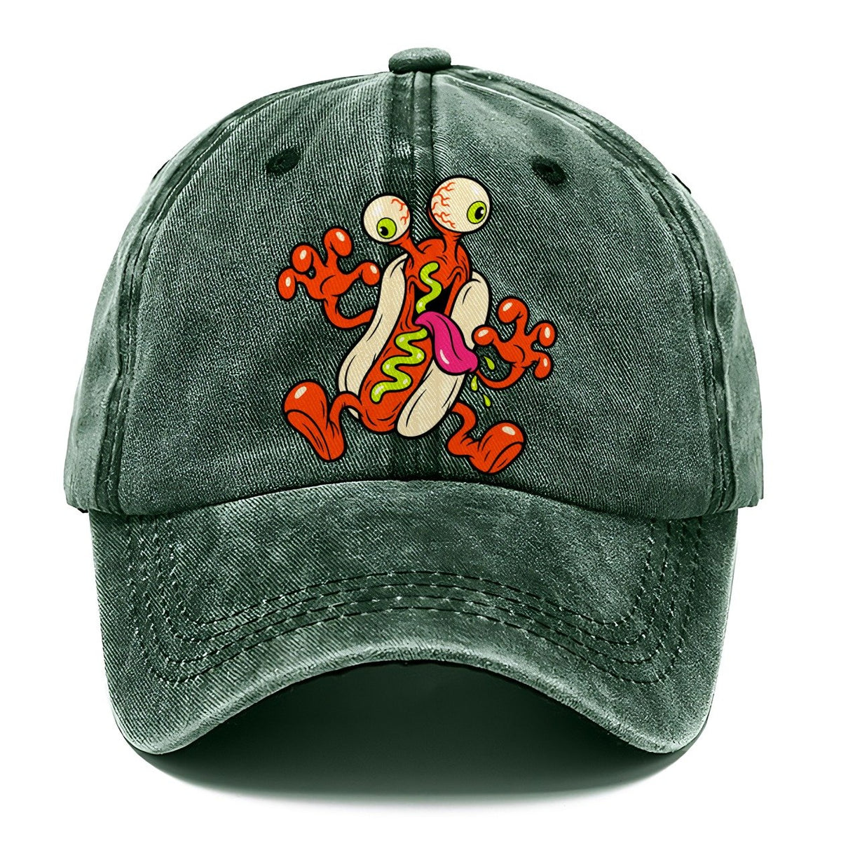 Bug Eyed Hot Dog Crazy Styles Classic Cap – Forest Mist