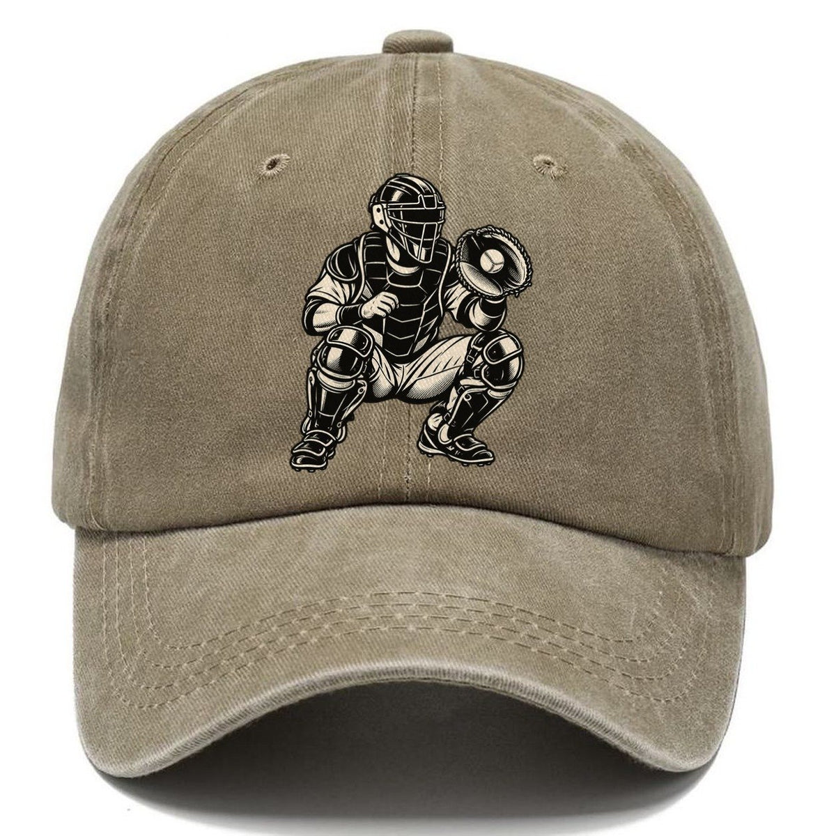 Baseball Catcher Receiving Global Sports Ink Figures Classic Cap – Warm Sand