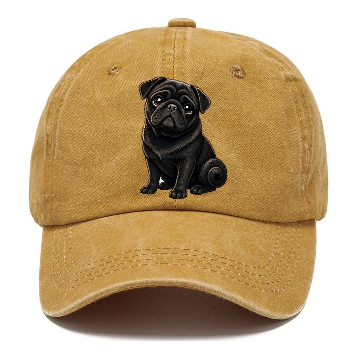 Black Pug Portrait Classic Cap – Golden Harvest