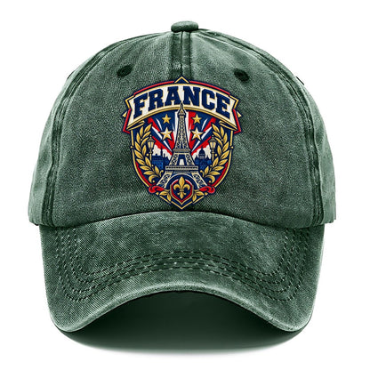 France Retro Badge Country Logos Classic Cap – Forest Mist