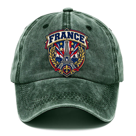 France Retro Badge Country Logos Classic Cap – Forest Mist