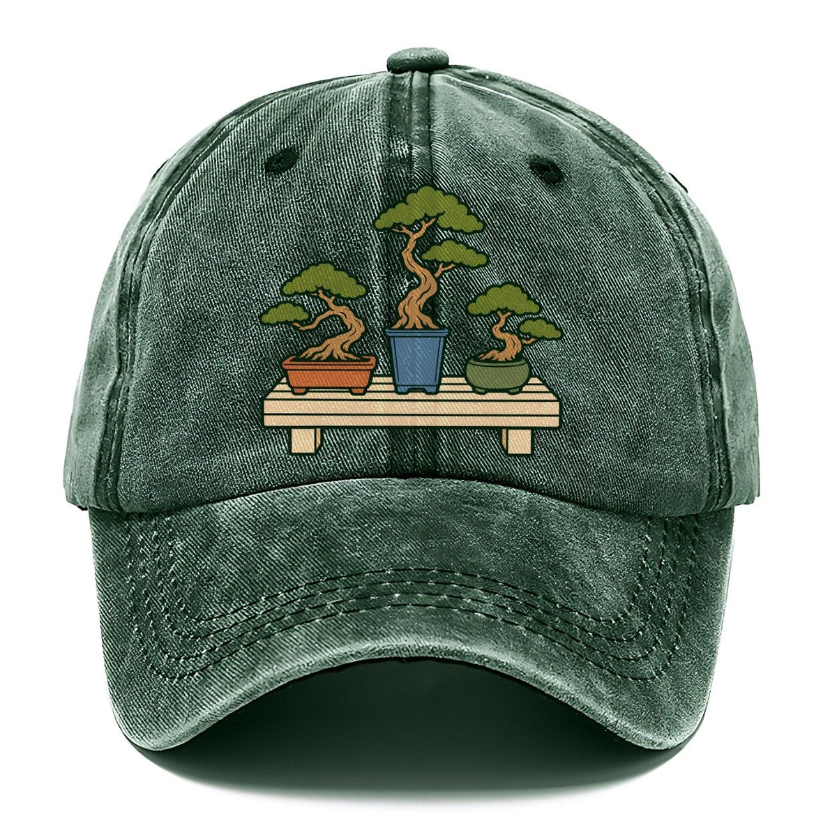 Bench Of Three Pots Bonsai Classic Cap – Forest Mist