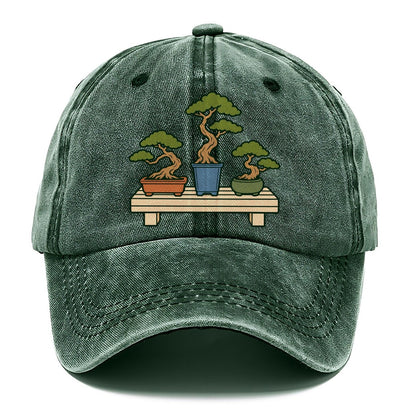 Bench Of Three Pots Bonsai Classic Cap – Forest Mist