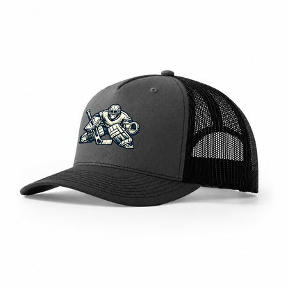 Hockey Goalie Trucker Hat – Dark Grey-Black
