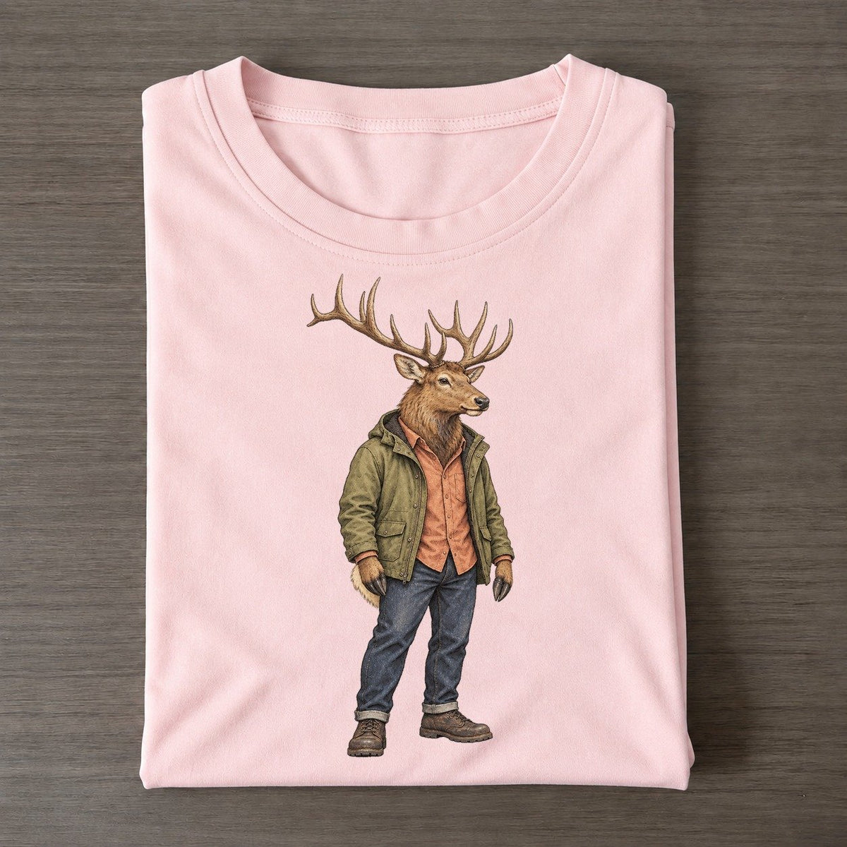 Elk Wardrobe Portrait Wild Wardrobe Portraits Classic T-shirt – Pink