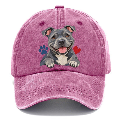 Cut-Paper Staffy Blue Velvet Companions Classic Cap – Dusty Rose