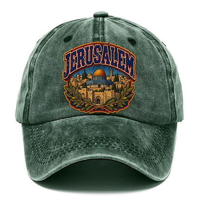 Varsity Arc Jerusalem Lettering Jerusalem Classic Cap – Forest Mist