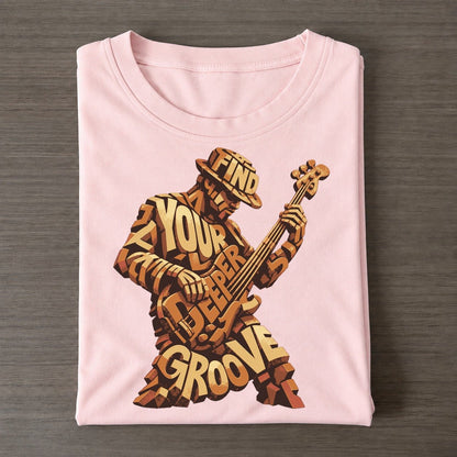 Bass Groove Player Letter Sculpture Classic T-shirt – Pink