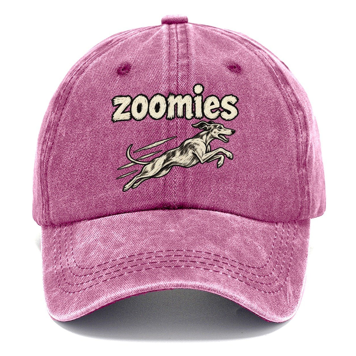 A Small Whippet Silhouette At Full Stretch Mid Sprint Bark For Me Classic Cap – Dusty Rose