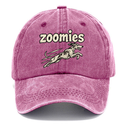 A Small Whippet Silhouette At Full Stretch Mid Sprint Bark For Me Classic Cap – Dusty Rose