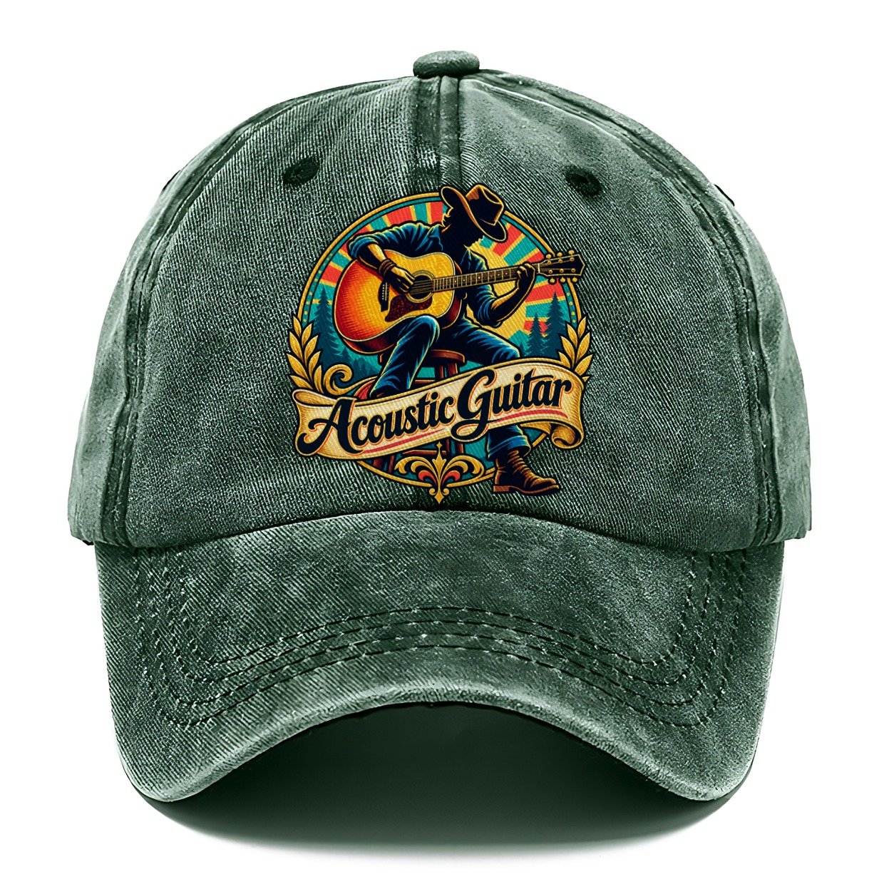 Acoustic Guitar Crest Music Instruments Classic Cap – Forest Mist